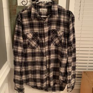 Lightweight black flannel